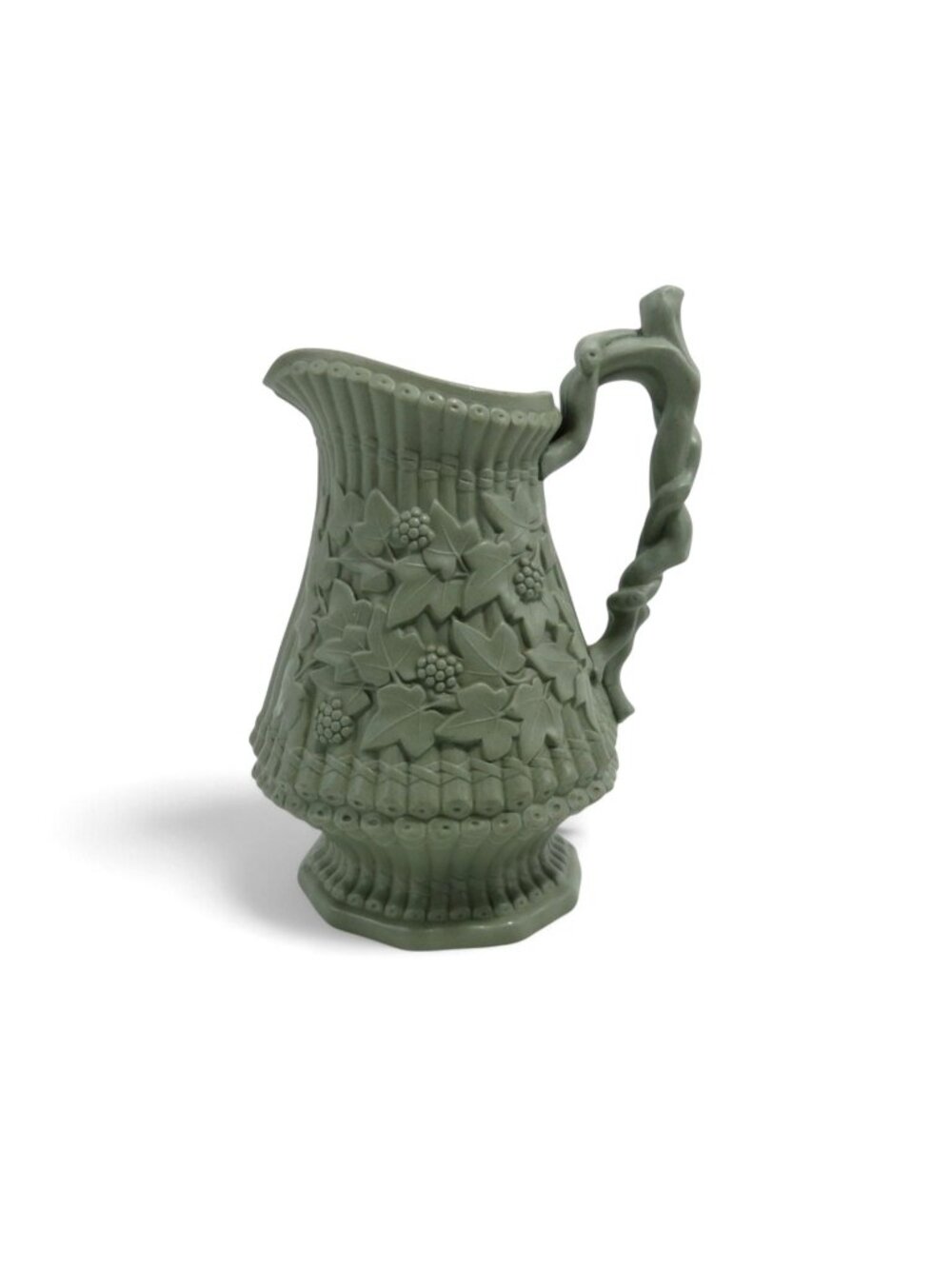Antique Ridgway Abington Stoneware Berry & Ivy Jug c1849 Damaged